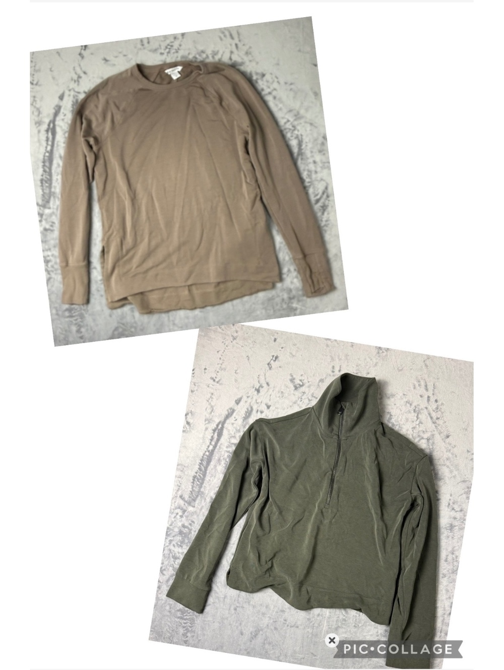 Athleta Women’s XS Lot of 2 Coaster Cozy Olive 1/4 Zip Crewneck Sweatshirts